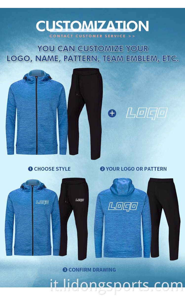 Set di addestramento per uomini all'ingrosso uomini sportivi da uomo da palestra oem wear active set hoodie e jogger